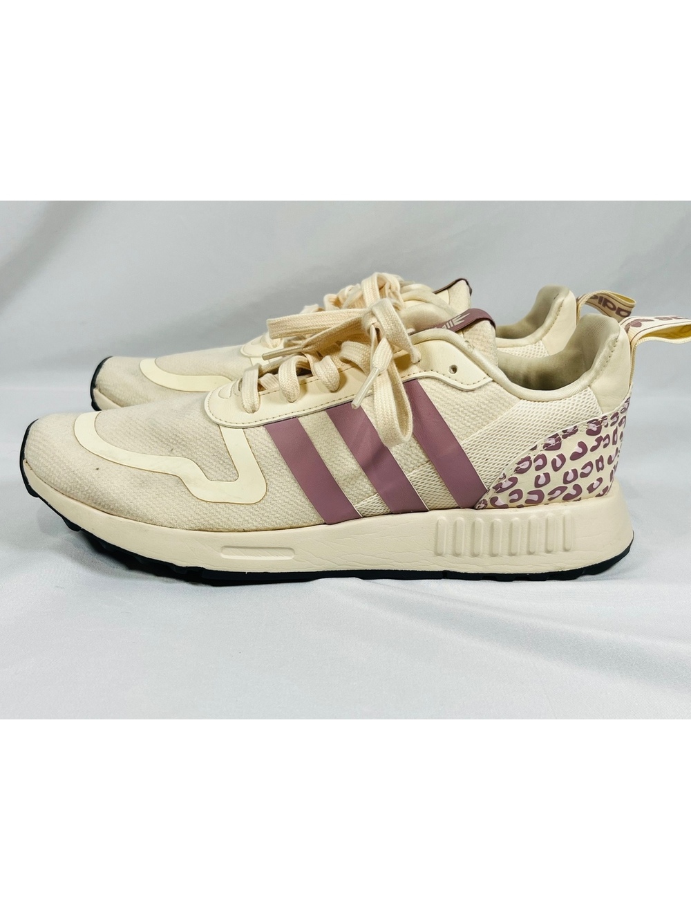Adidas Cream Pink Leopard Print Sneakers